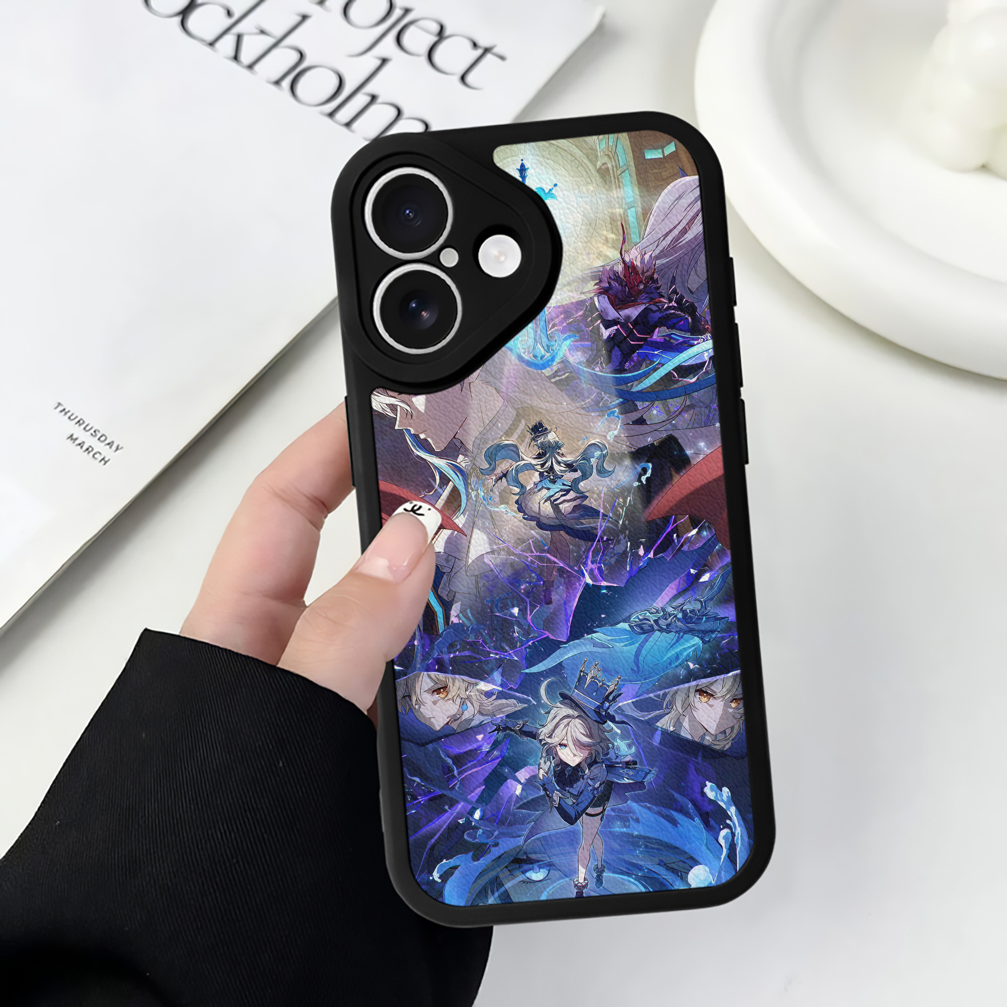 げんし神 genshin 【iPhone 16シリーズ対応】シリコンスマホケース（レザー調） 材質：シリコン